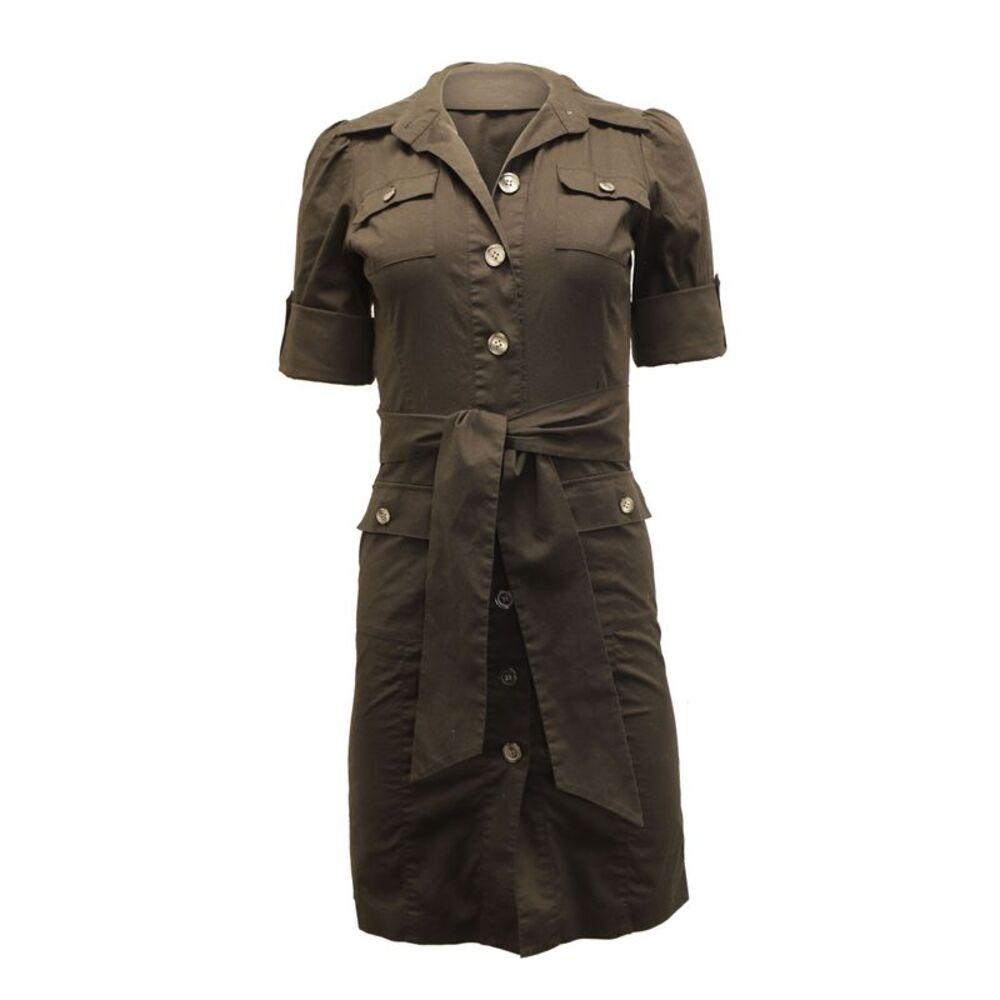 Diane Von Furstenberg Vastago Shirt Dress in Black Cotton